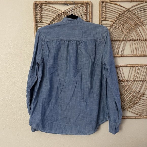 Lucky Brand Chambray Feminine Bow Button Down Shirt Denim Western Sz M NWT B5 - Picture 4 of 14